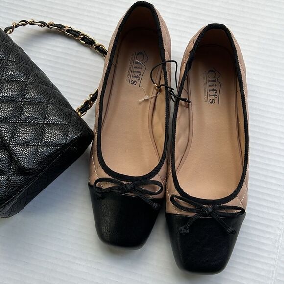 Cliffs by WHITE MOUNTAIN Shoes - Cliffs Cushioned Quilted Cap Toe Two Toned Ballet Flat Size 7